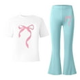 thumbnail image 5 of G`irls Clothes 2 Piece Cute Butterfly T-shirt & Flared Pants/Cargo Pants Spring Outfits for Teen G`irls 5-14Y, 5 of 5
