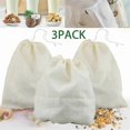 thumbnail image 3 of 3x Organic Cotton Nut Milk Bag Reusable Food Strainer Brew Coffee Cheese Cloth, 3 of 5
