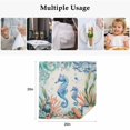 thumbnail image 5 of Seahorse Coastal Cloth Napkins, Summer Nautical Starfish Coral Beige Washable and Reusable Dinner Napkins Set of 4, Table Napkin for Kitchen Party Birthday Wedding Hotel Housewarming 20"x20", 5 of 9