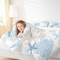thumbnail image 3 of Manfei Simple Blue Starfish Coral Twin Comforter Sets for Kids Boys and Girls, Coastal Bedding Set, Reversible 2 Pieces, 1 Comforter and 1 Pillowcase, 3 of 6