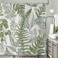 thumbnail image 3 of Tropical Plants Shower Curtain, Vintage Sage Green Tropical Plants Leaves Beige Bathroom Curtain Waterproof Fabric Machine Washable with Hooks, 72" Wx84 L, 3 of 6
