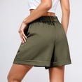 thumbnail image 5 of Shorts for Women 2026 Summer Elastic High Waist Wide Leg Dressy Casual Office Work Shorts with Pockets, 5 of 8