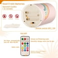 thumbnail image 4 of Flickering Flameless LED Candles set of 2 Battery Operated 18-Key Remotes Timer Halloween Fall Decor Hand-painted Rainbow D3''xH4''5'', 4 of 7