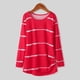thumbnail image 2 of Gibobby Camisa De verano Camisetas informales de manga larga para niñas pequeñas, túnica de cuello redondo, camisetas a rayas con botones para niños, blusas, ropa de otoño （Rojo， 12-13 Años), 2 of 5