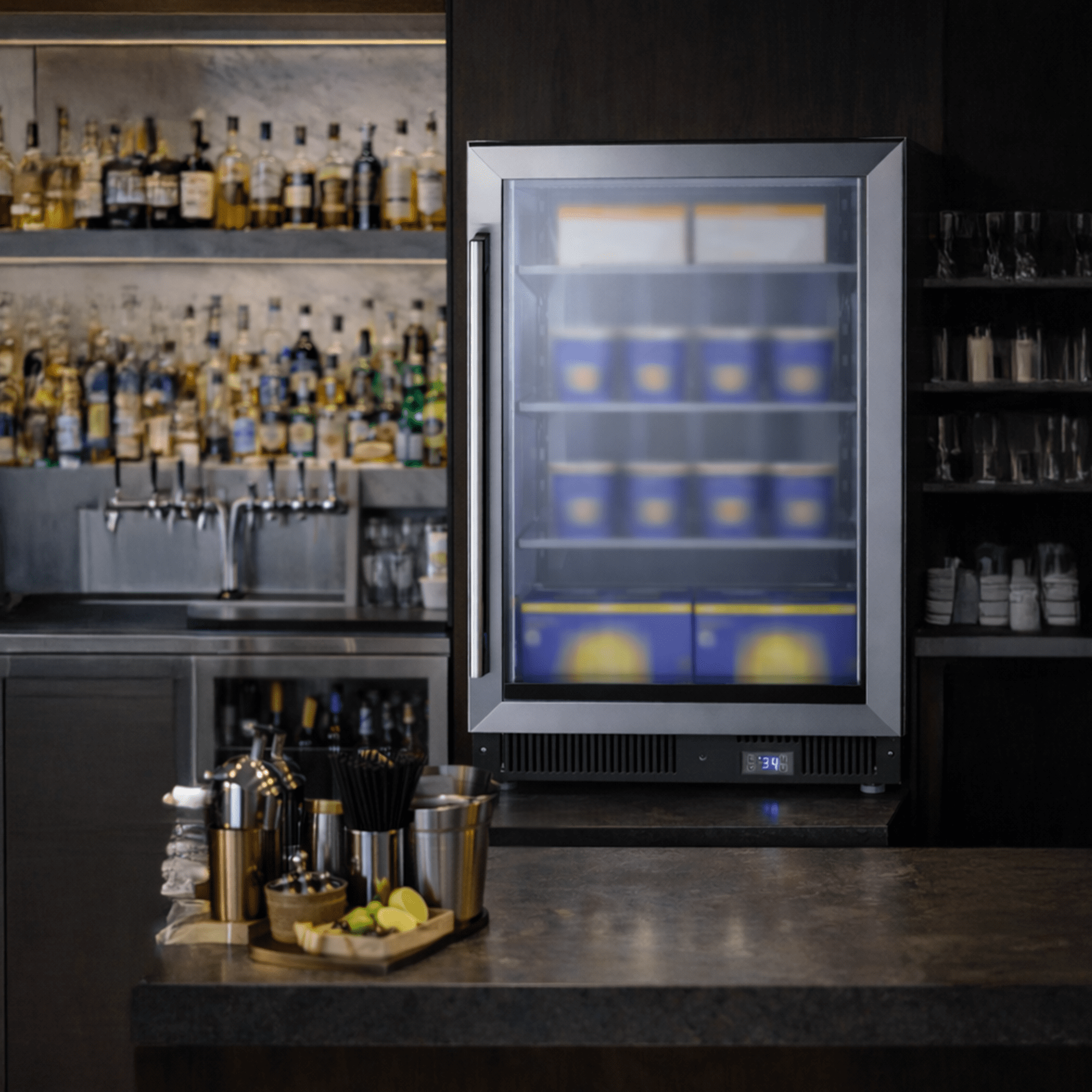 Summit 24 Inch Display Freezer, 5.0 cu.ft. Capacity,, Stainless Steel & Glass - SCF475