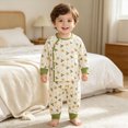 thumbnail image 2 of TOWED22 Toddler Boy Outfit Long Sleeve Print Sweatshirts and Pants Set 2Pcs Infant Baby Spring Fall Winter Clothes Sets Size:6-12 M,Color:Green, 2 of 7