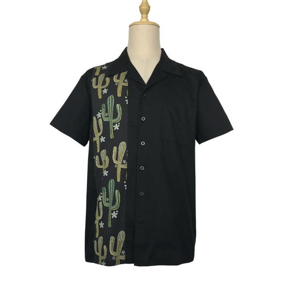 Unique Design Vintage Style Floral Panel Casual Shirts