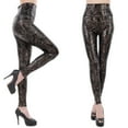 thumbnail image 4 of Yokua Faux Leather Snake Leopard Print Cropped Pants for Women High Waist Leggings, 4 of 10