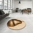 thumbnail image 4 of Ahgly Company Machine Washable Indoor Round Transitional Mahogany Brown Area Rugs, 6' Round, 4 of 7