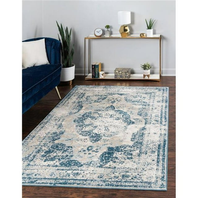 Unique Loom 3141303 Tapis Rectangulaire 8 x 11 Pi. Salle Garnier Sofia, Bleu