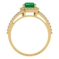 thumbnail image 4 of 1.935 ct Emerald Cut Simulated Emerald Solitaire with Simulated Diamond Accents 18K Yellow Gold Womens Engagement Ring, 4 of 5