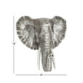 thumbnail image 4 of DecMode Silver Polystone Metallic Elephant Wall Decor with Tusks, 4 of 14