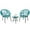 Turquoise, variant on Costway 3PCS Patio Acapulco Furniture Bistro Set Plastic Rope Glass Table Turquoise