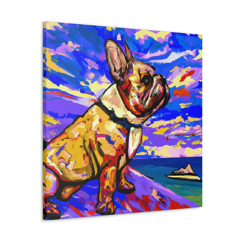 Society6 ケース Bulldog Pop Art - How Bout A Kiss French Bulldog Pop Art Canvas | Luxury Art Canvas