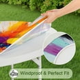 thumbnail image 5 of Colorful Double Burst Paint Pattern Round Fitted Tablecloth with Elastic Edge,Dining Table Cover Waterproof,Outdoor Round Tablecloth for Camping,Dining,Indoor and Outdoor, 5 of 7