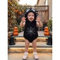 thumbnail image 3 of Cjfdfy Newborn Baby Boy Girl Halloween Spider Costume Outfit Fuzzy Sleeveless Hood Wing Romper Halloween Animal Party Clothes Cute Halloween Cosplay Outfit 0-18 Months, 3 of 9