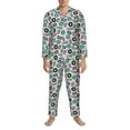 thumbnail image 3 of Picia American Musical Pattern Men’s Long-Sleeve Sleepwear Set - Soft 2-Piece Loungewear with Pockets, Comfy PJs for Relaxing Nights-Medium, 3 of 7