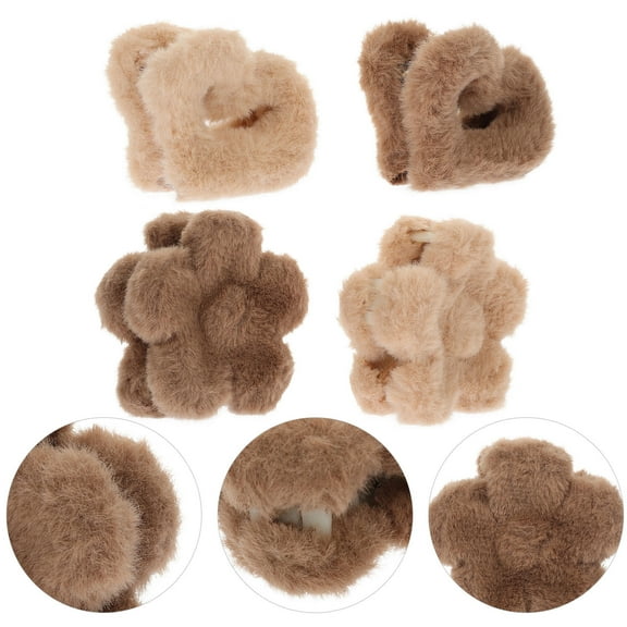 SEWCHICS 4pcs Fuzzy Hair Clips for Women, Thick Hair Accessories for Work, Casual, and Special Occasions