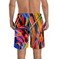 thumbnail image 3 of JRXY Multicolor Striped Men Pajama Bottom Beach Board Shorts Pants with Drawstring & Pockets S, 3 of 7