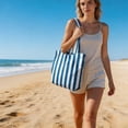 thumbnail image 6 of Integrated Beach Towel Bag with Shoulder & Backpack - Portable Swimming Towel, Stylish Geometric Design, Durable Nylon, Perfect for Beach, Travel & Camping,Dark Blue, 6 of 6