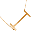 thumbnail image 3 of SuperJeweler I Initial Sideways Necklace for Women, Gold, 18", 3 of 3