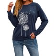 thumbnail image 1 of Sweat-shirt à Manches Longues Imprimé Pissenlit pour Femmes, 1 of 8