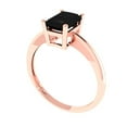 thumbnail image 2 of Clara Pucci 14K Rose Gold Solid Gold Onyx Solitaire Anniversary Ring for Women - 1 cttw Radiant Cut, 2 of 8