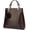 Brown, variant on Women Handbag Crocodile Pattern Shoulder Bag Flower Pendant Top Handle Tote Satchel Purse