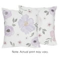 thumbnail image 5 of Sweet Jojo Designs Watercolor Floral Lavender and Grey Girl Square Decorative Throw Pillow Covers Set 2 Piece 18in., 5 of 5