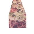 thumbnail image 2 of MYPOP Pink Roses Background Cotton Linen Table Runner 16x72 inches, 2 of 5