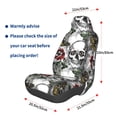 thumbnail image 3 of Wukai Skulls Roses Full Set Car Seat Covers with Soft Padding Universal Auto Front Seats Protector and Cushion Mat, 3 of 5