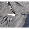thumbnail image 3 of Men's Hooded Working Out Running Gym Fitness Casual Jogging Tracksuit 2 Pcs Set (Grey, L), 3 of 3
