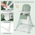 thumbnail image 2 of Trona plegable BABY JOY portátil con bandeja y reposapiés, color verde, 2 of 9