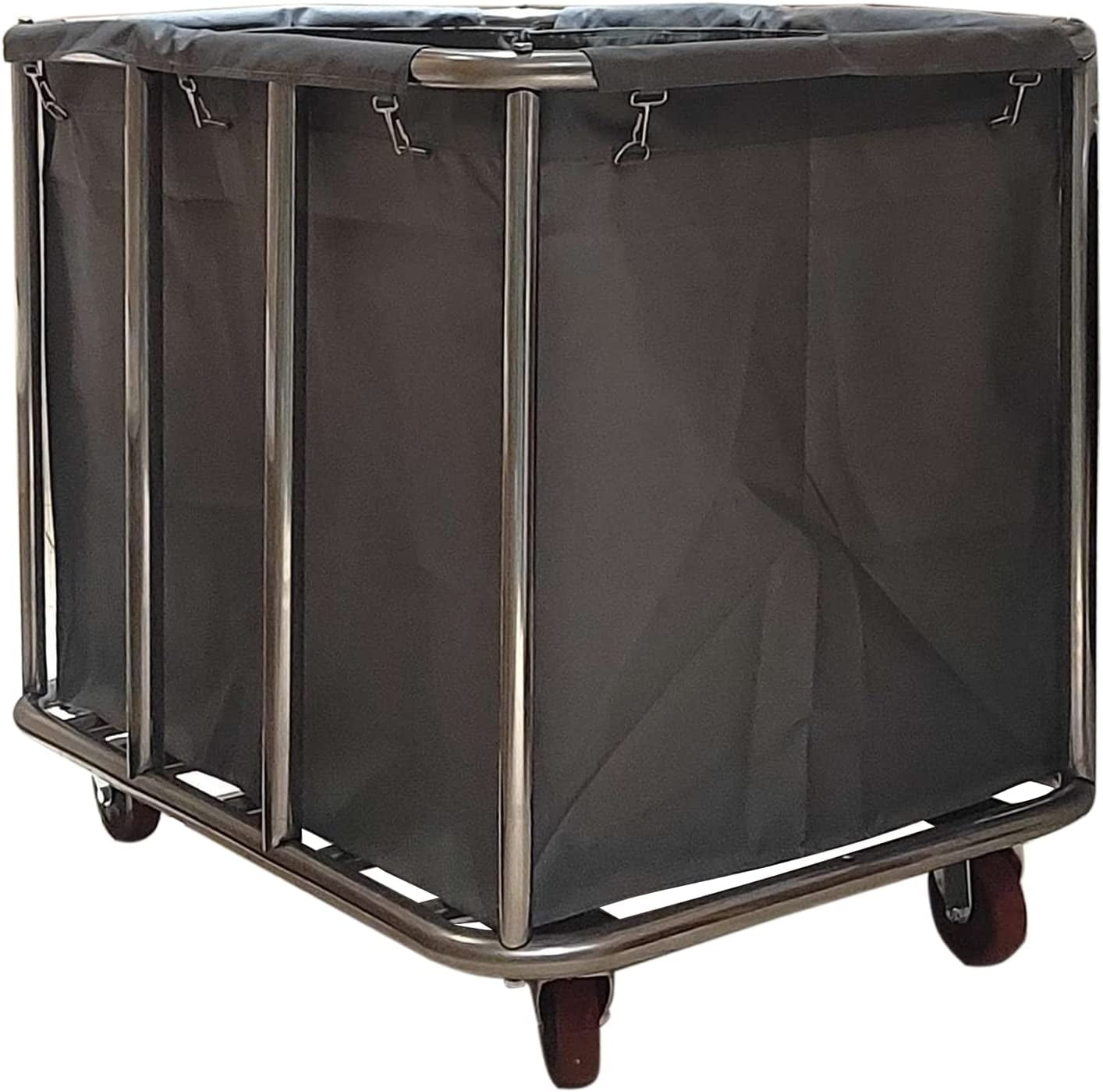 Commercial HeavyDuty Laundry Hampers Cart,Large Stainless Steel