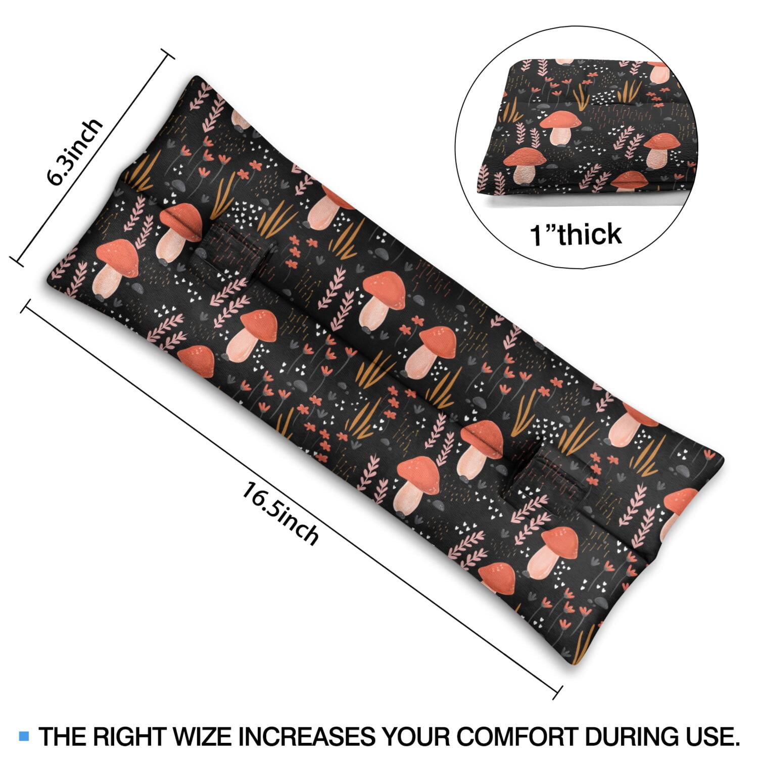 Aesthetic Mushroom Seatbelt Pillow - Post-Surgery Comfort for Mastectomy Breast Cancer Heart Surgery - Soft Car Seat Belt Cushion (Woodland Mushroom)