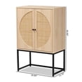 thumbnail image 2 of Baxton Studio Ardon Armoire de Rangement à 2 Portes en Bois Fini Brun Pâle et Métal, 2 of 11
