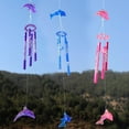 thumbnail image 6 of Creative Metal Tube Dolphin Wind Chime Home Garden Ornament Pendant Decoration, 6 of 7