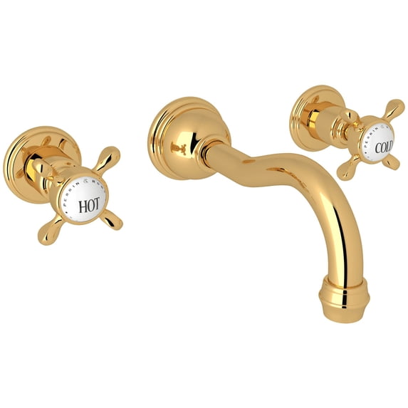 Perrin And Rowe U.3791X/To-2 Edwardian 1.2 GPM Wall Mounted Bathroom Faucet - Brass