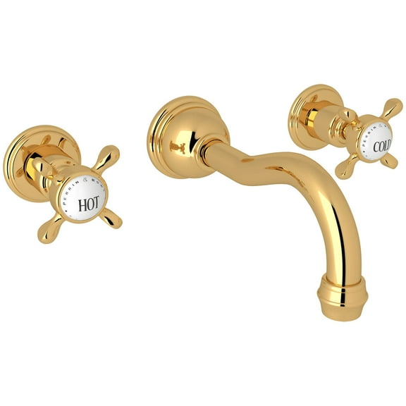 Perrin And Rowe U.3791X/To-2 Edwardian 1.2 GPM Wall Mounted Bathroom Faucet - Brass