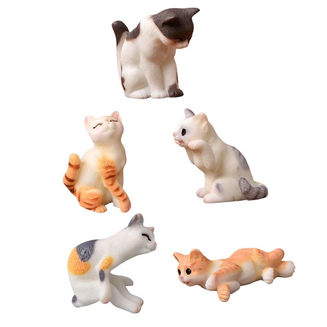 Juego de Figuras de Gatitos Soledad para manualidades Regalo de Navidad Y cumpleaños Paquete de 5 Figuras de Gatos en miniatura