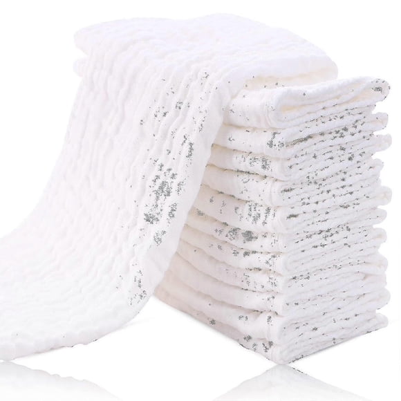 2026 12 Pack Muslin Burp Cloths For Baby - Ultra-soft Cotton Baby Washcloths - Large 20' By 10' Su