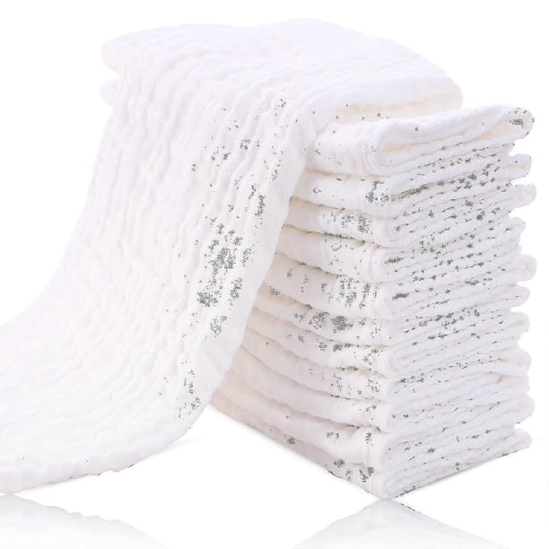 2026 12 Pack Muslin Burp Cloths For Baby - Ultra-soft Cotton Baby Washcloths - Large 20' By 10' Su