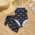 thumbnail image 3 of Girls Ruffle Swimsuit With Bow Mesh Skirt Or Two Piece Bathing Swimming Beach Play Clothes, 3 of 3