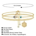 thumbnail image 2 of TINGN Evil Eye Ankle Bracelets for Women 14K Gold Plated Hexagon Pendant Initial A-Z Gold Anklets Jewelry Gifts, 2 of 5