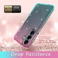 thumbnail image 4 of Rosebono Compatible With Samsung Galaxy S24 Case, Hybrid Glitter Sparkle Transparent Colorful Gradient TPU Skin Cover Protection Case (Pink/Teal), 4 of 4