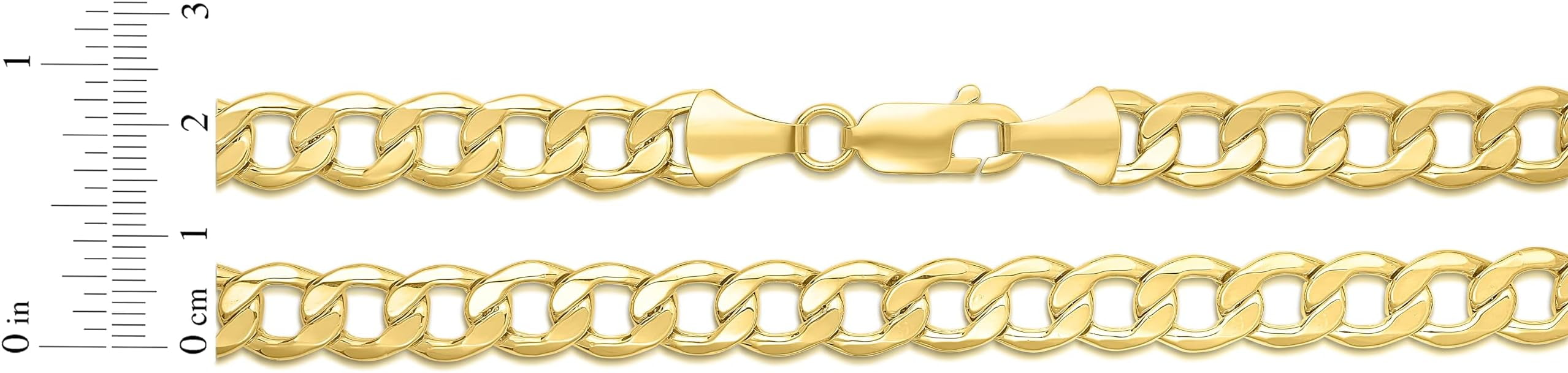 Floreo 10k Yellow Gold 9mm Hollow Cuban Curb Link Chain Necklace - 26 inch