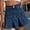 Blue, variant on DuoJiaJ Retro High A Line Denim Midi Skirt For Flowy Pleated Hem Sultry Slimming Design Denim Skirts Women Blue L
