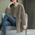 thumbnail image 5 of Olyvenn Faux Fur Coat for Women 2025 Winter Warm Open Front Jacket Cardigan Fashion Button Overcoat Casual Outerwear Coffee L, 5 of 5