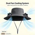 thumbnail image 5 of WKSCLPAI Wide Brim Solar Fan Hat - Clearance Sale! Fishing Hat with 2 Built-in Solar Fans, 3-Speed Adjustable & USB Rechargeable, Dual Power Mode Sun Hat for Men Women Outdoor, 5 of 7