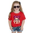 thumbnail image 4 of LRen Girl Tops Size 7-8 Tie Dye Graphic Print Short Sleeve Crewneck Kids Tees Soft Cute Tees Toddler Clothes,Z16-Red,140, 4 of 4
